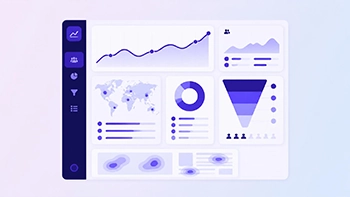 Site analytics dashboard: enquiries, traffic sources and conversions