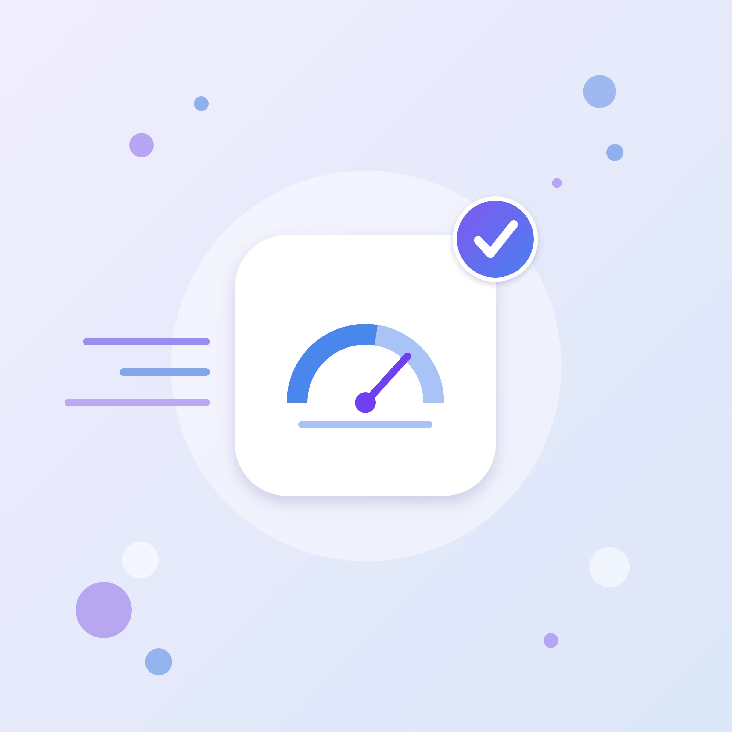 Website speed and Core Web Vitals icon: a speedometer, faster page loading