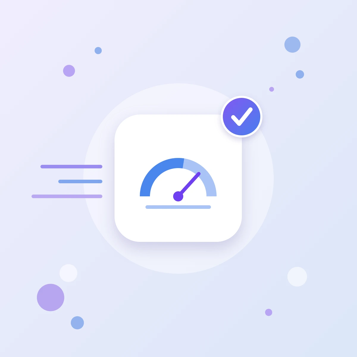 Website speed and Core Web Vitals icon: a speedometer, faster page loading