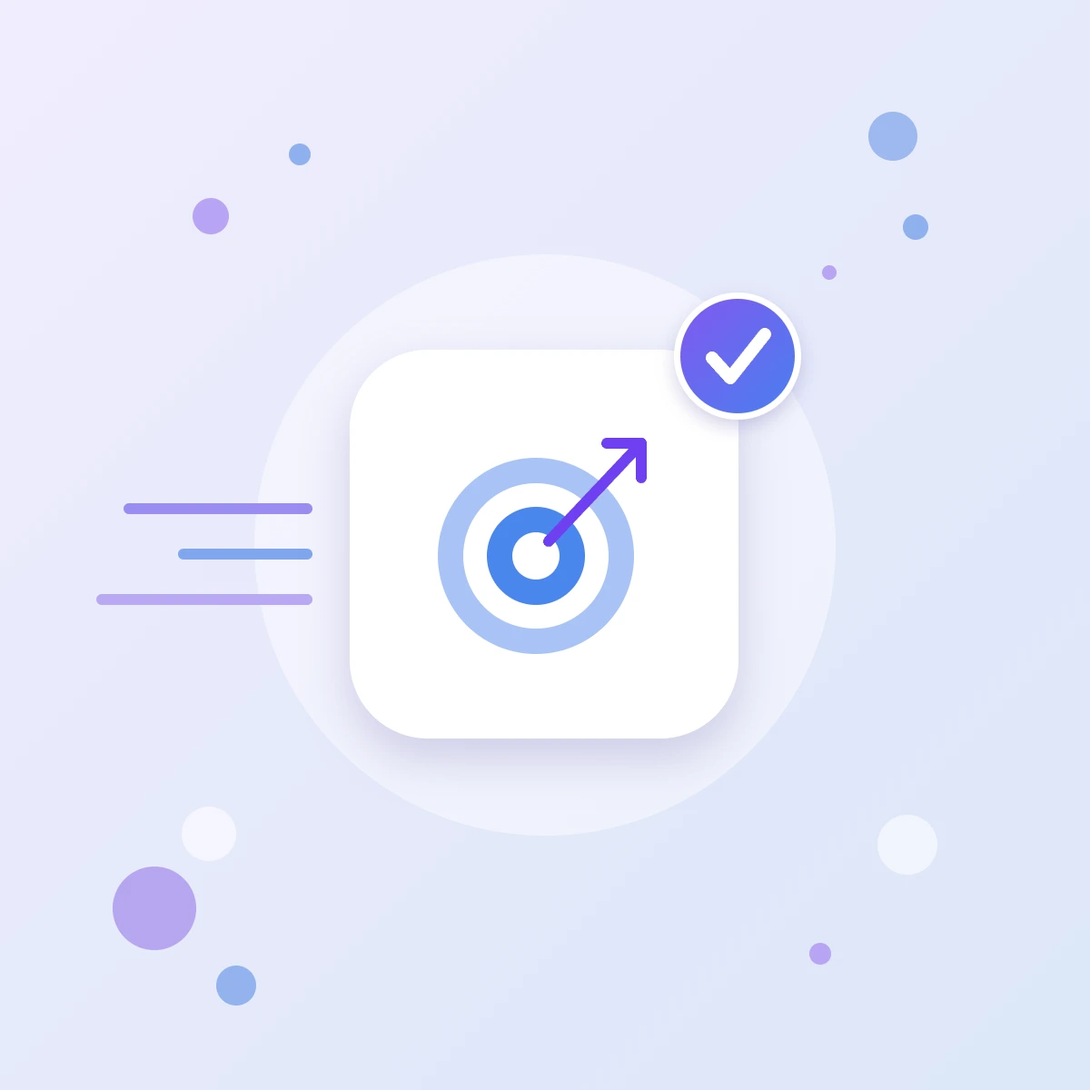 Google Ads setup icon: a target with an arrow, ad campaigns and conversion tracking