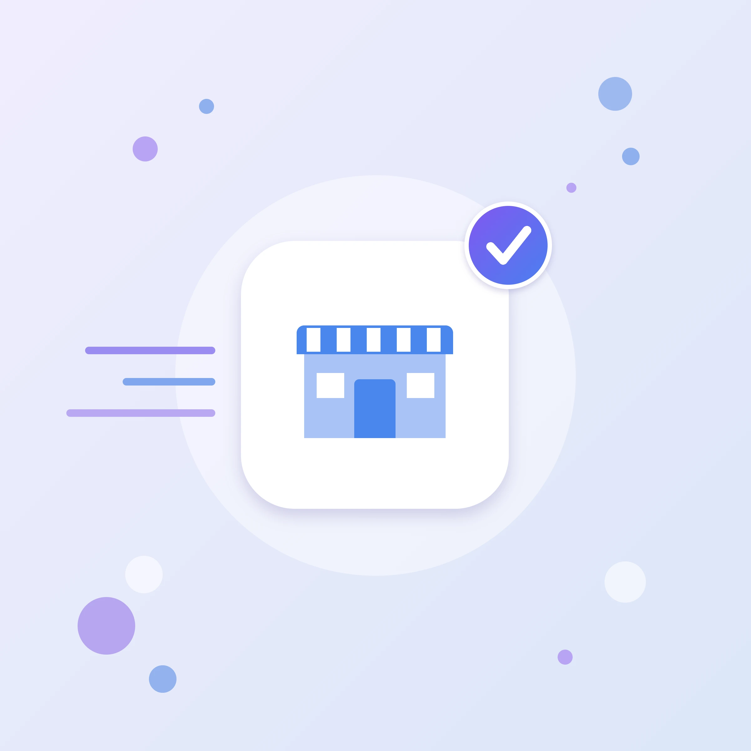 Google Business Profile icon: a shop front, a business listing on Google Maps and in search