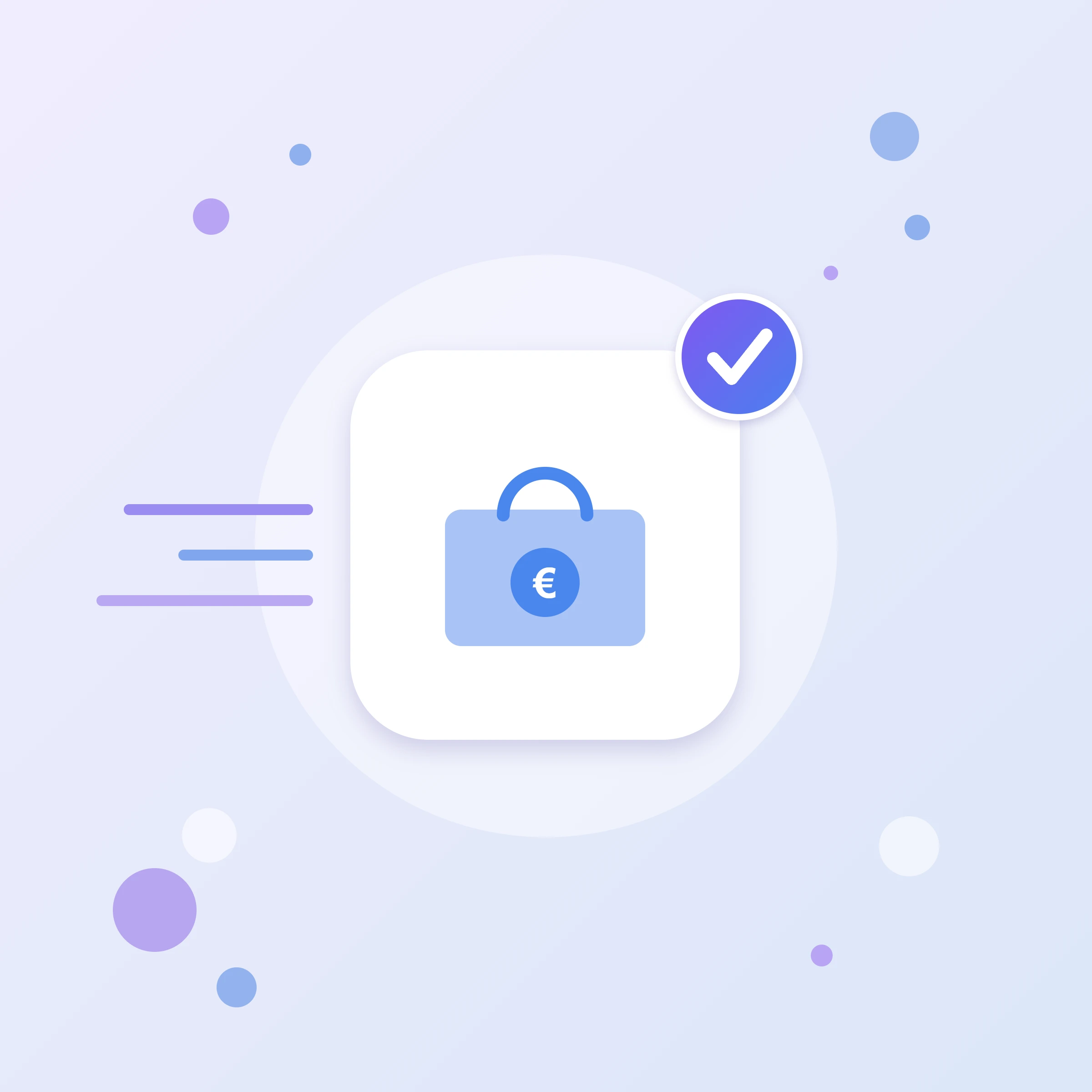 Google Merchant Center setup icon: a shopping bag with a price tag, shop products in Google Shopping