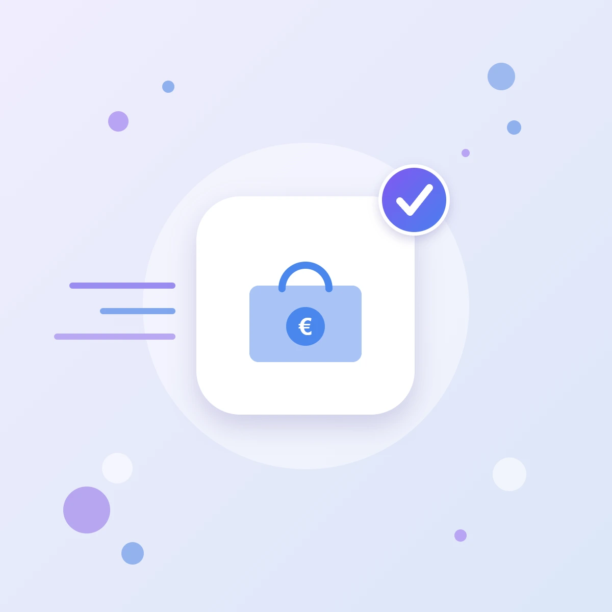 Google Merchant Center setup icon: a shopping bag with a price tag, shop products in Google Shopping