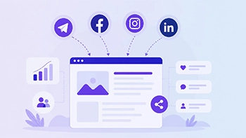 Site integration with Facebook, Instagram and LinkedIn