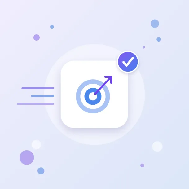 Google Ads setup icon: a target with an arrow, ad campaigns and conversion tracking
