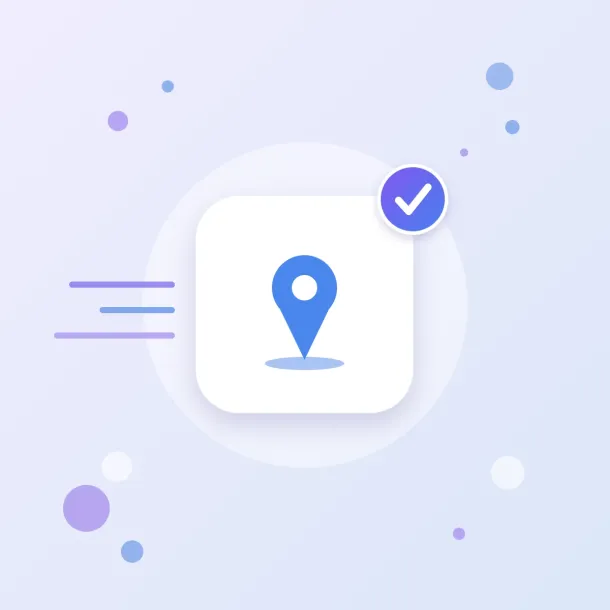 Google Maps for your website icon: a pin on a map, an office map and address suggestions