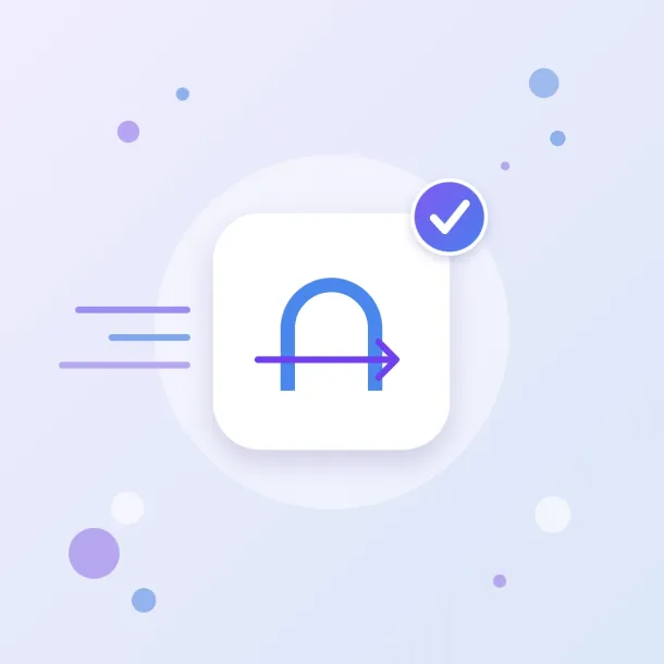 Google tag gateway icon: an arch with an arrow passing through, Google tags served from your domain
